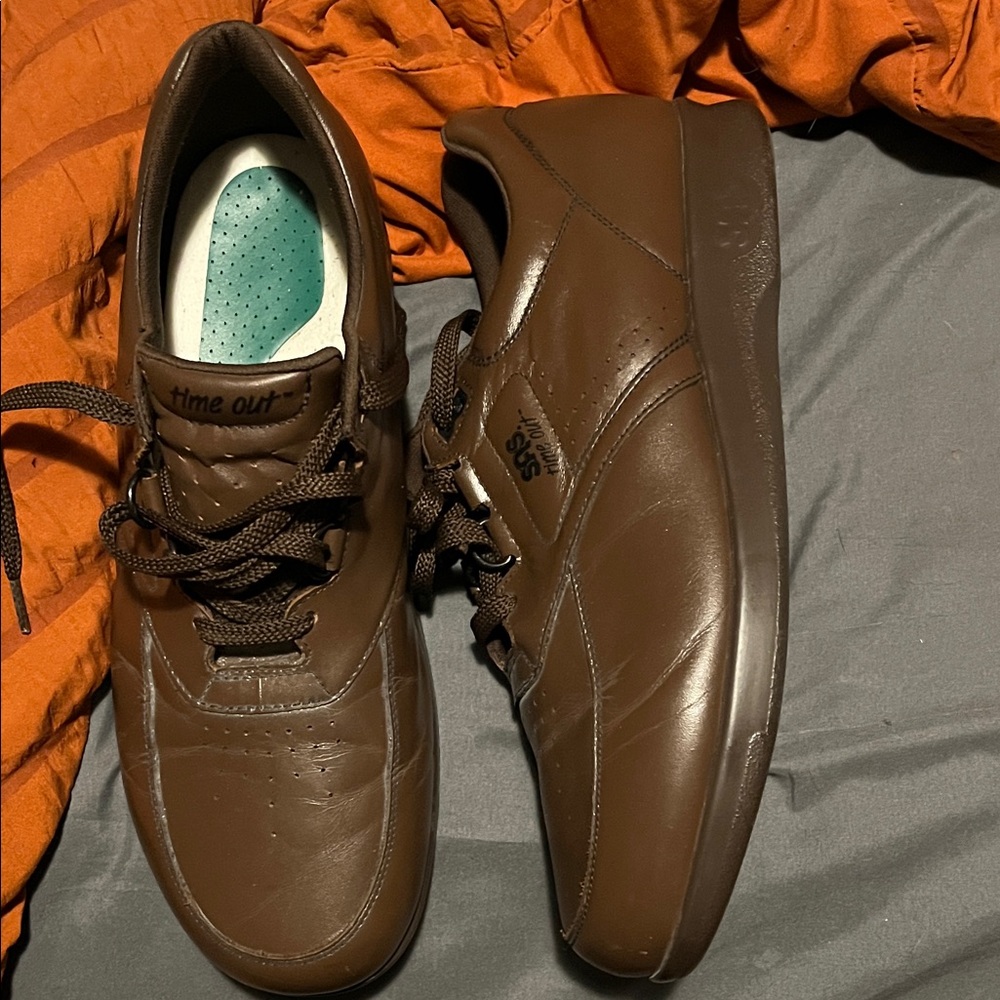 SAS Men's Brown Leather Sneakers